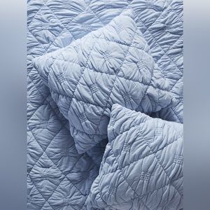 Anthropologie Textured Landry Euro Sham Light Blue